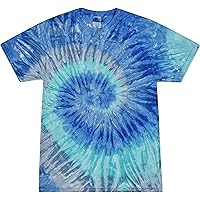 Colortone Tie Dye 100% Cotton T-Shirt for Kids 14-16, Large, Blue Jerry
