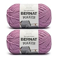 Bernat Maker Hyacinth Yarn - 2 Pack of 250g/8.8oz - 72% Cotton 28% Nylon - #5 Bulky - 290m/317Yards - for Knitting, Crochet and Amigurumi