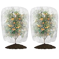 Large 2 Pcs Garden Netting Bird Barrier, 3 x 4.5ft Plant Netting Mesh Fruit Tree Netting with Drawstring, Plant Cover Bags Bug Netting Protect Plant Fruits Vegetables Flower from Bird Insect