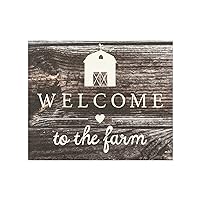 JennyGems Welcome To the Farm Wooden Sign, Barn Gifts, Rustic Farmhouse Decorations Wall Hanging, Gray Wash, Made in USA