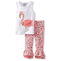 Mud Pie Baby-Girls Newborn Flamingo Top and Pants Set