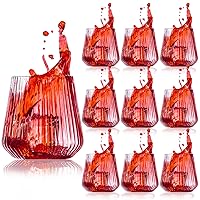 20 Pack 14oz Stemless Plastic Wine Glasses Heavy Duty Disposable Wine Glasses Unbreakable Clear Plastic Cocktail Glasses Recyclable Shatterproof Reusable Plastic Wine Cups for Parties Wedding