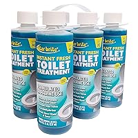 STAR BRITE Instant Fresh Toilet Treatment - Eliminate Holding Tank Odor, Waste Breakdown, Valve Lubrication for RV, Marine & Portable Toilets - Fresh Lemon Scent 8 OZ 6 Pack (071761)