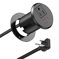 Desktop Power Grommet 2 inch Hole,PD 30W USB C Fast Charging Station,Ultra Thin Flat Plug Power Strip,Recessed Outlet,Slim Outlet Extender for Office,Table Outlets for Home,Office,6ft Cable