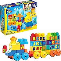 Fisher-Price ABC Blocks Building Toy, ABC Musical Train with 50 Pieces, Music and Sounds for Toddlers, Gift Ideas for Kids