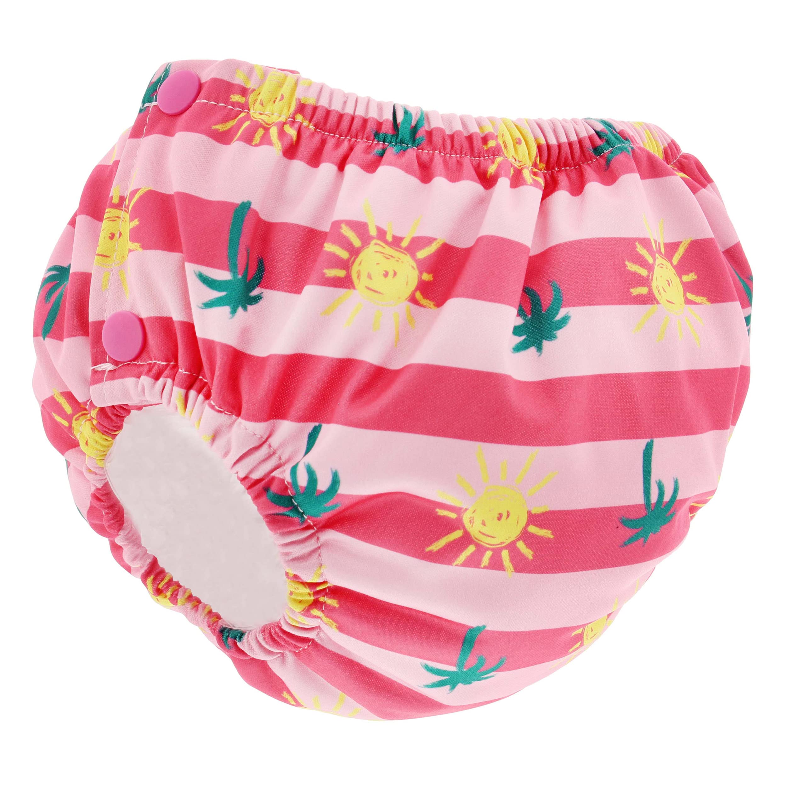Acorn Baby Toddler Swim Diaper Size 5 and 6 Adjustable - Pink Palm Trees Swimmers Reusable Toddler Swimming Diaper