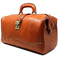 Floto Ciabatta Italian Leather Doctor Bag Handbag Carryon (Olive (Honey) Brown)