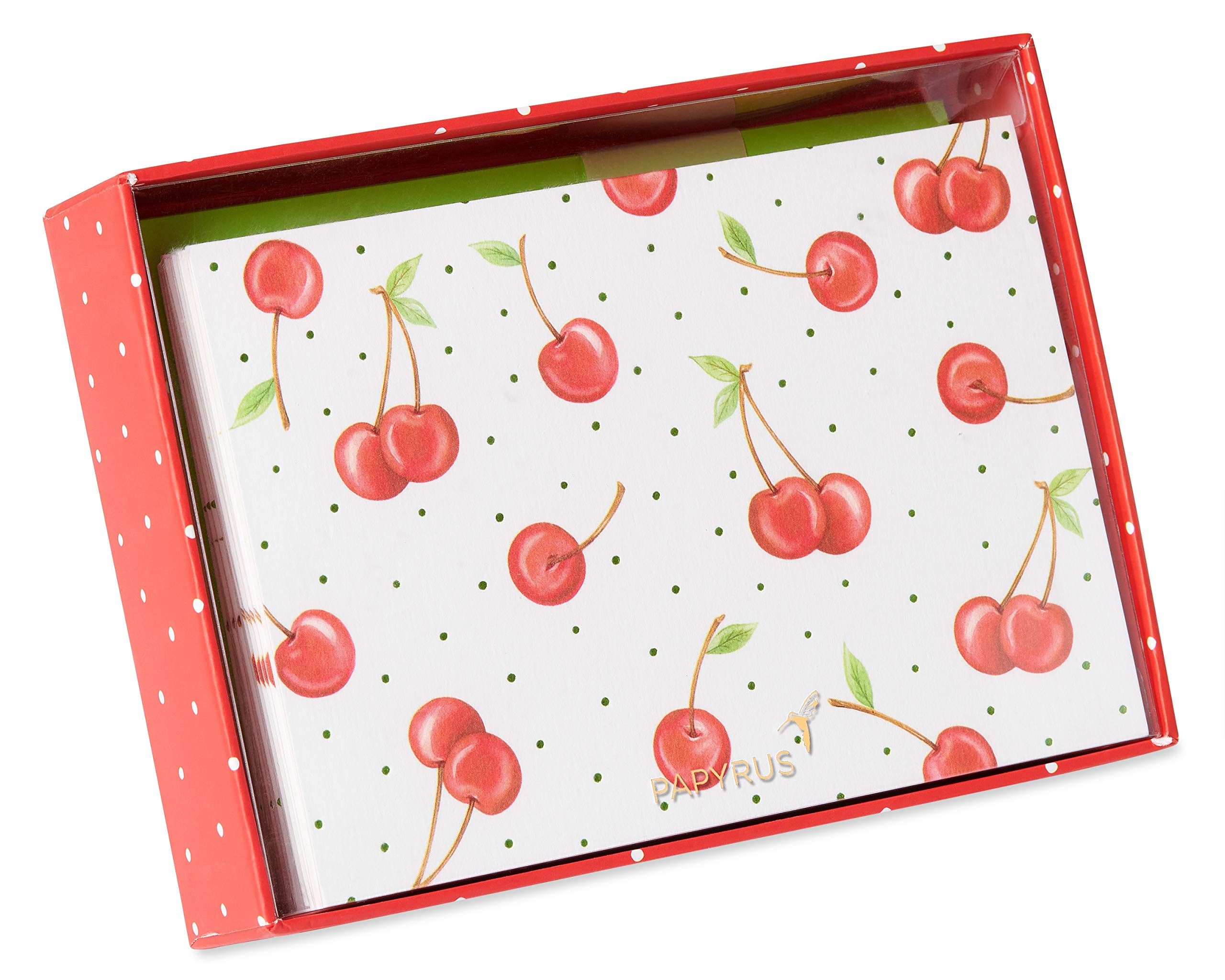 Papyrus Blank Cards with Envelopes, Cherries (12-Count)