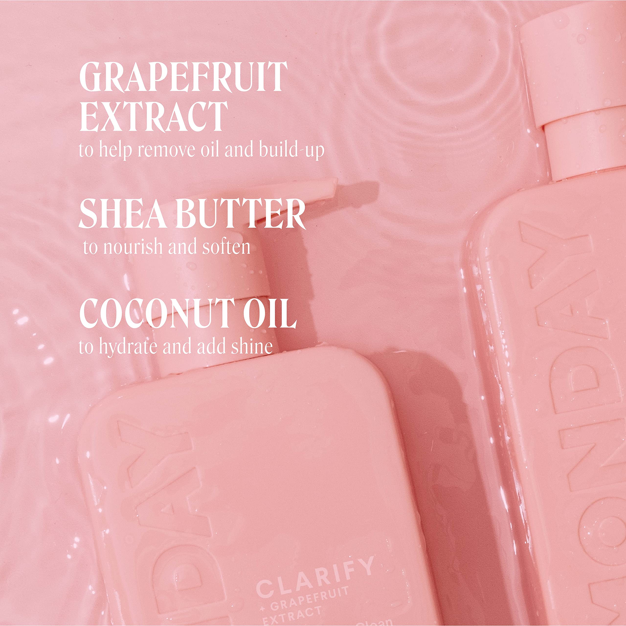MONDAY HAIRCARE Clarify Shampoo 12oz for Oily Hair, Made with Grapefruit Extract, Coconut Oil and Vitamin E (350ml)
