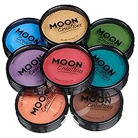 Pro Face & Body Paint Cake Pots by Moon Creations - Adventure Colours Set - Professional Water Based Face Paint Makeup for Adults, Kids - 1.26oz