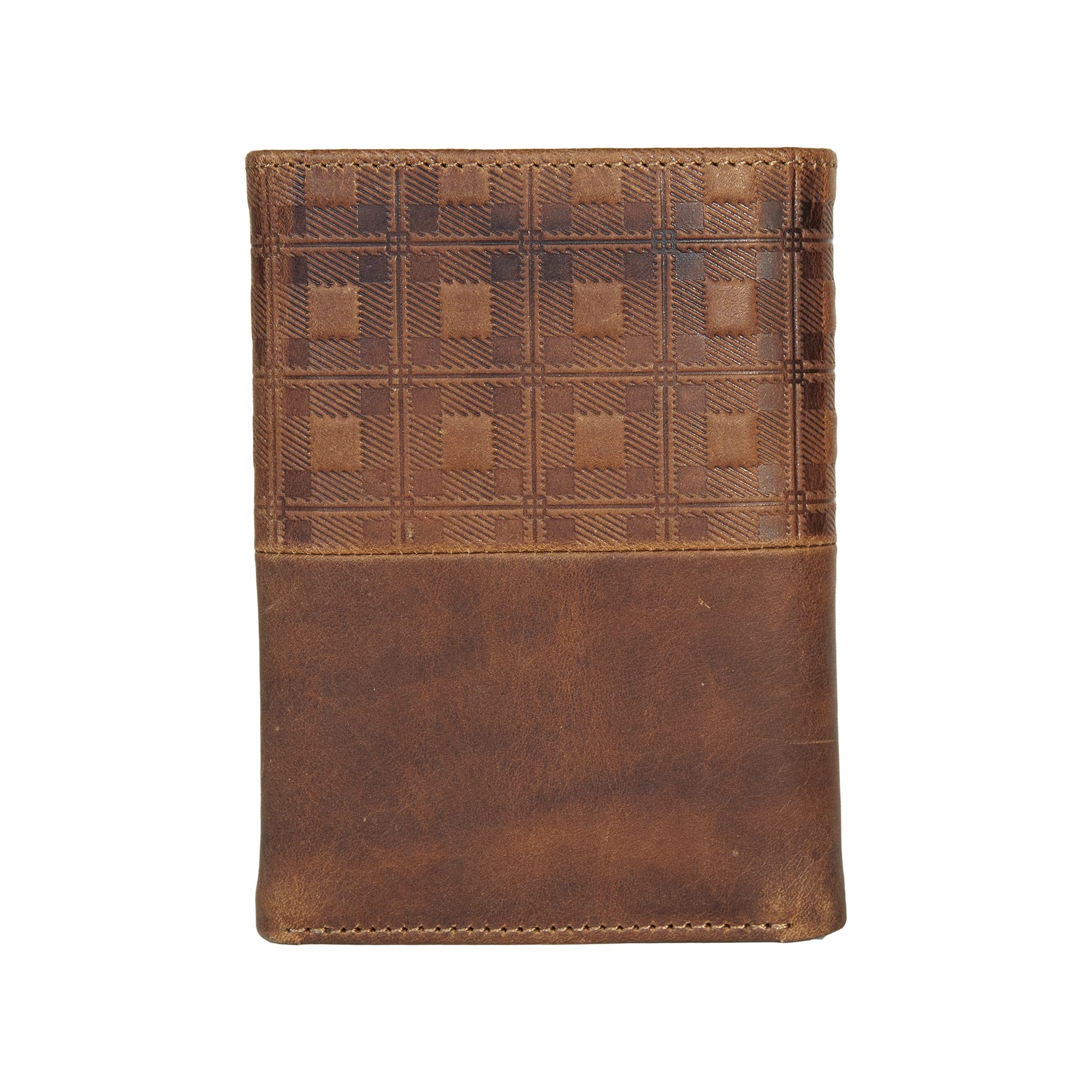 Nautica Men's Embossed Leather Card Case, Brown, OSFA