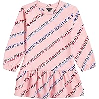 Nautica Girls' Long Sleeve Fleece Sweatshirt Dress