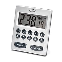 Direct Entry 2-Alarm Timer Counts Up & Down, 10 Hours by Hours, Minutes & Seconds, Big Digit, Loud & Long Audio/Vibrate Alarm, Stand, Hang, Magnet Mounting - TM30