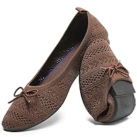 HEAWISH Women’s Flats Shoes Comfortable Black Beige Flats Crochet Lace Mesh Round Toe Slip On Casual Ballet Flats Dress Shoes