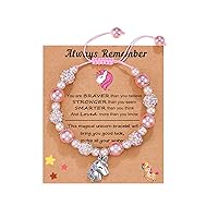 Kindergarten Preschool Graduation Gifts for Little Girls | Unicorn Bracelet for Daughter/Granddaughter/Niece | Pink Pearl and Rhinestone Balls Bracelet | Adjustable Length