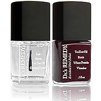 Enriched Nail Polish, MEANINGFUL Merlot with TOTAL Two-in-One Top and Base Coat Set 0.5 Fluid Oz Each