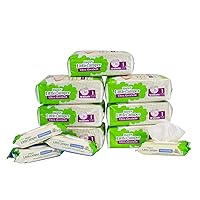 Happy Little Camper Ultra-Absorbent Natural Baby Diapers Size 1 - Hypoallergenic, Unscented & Chlorine-Free Disposable Diapers (216 Count) Come with Flushable Wipes (200 Count) for Sensitive Skin