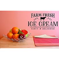 Design with Vinyl JER 1684 2 Farm Fresh Ice Cream 14X28 Black, 14