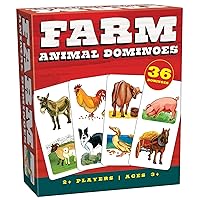 Farm Animal Dominoes - Outset Media, Classic Matching Card Game, No Reading Required, Childen & Preschoolers, Ages 3+