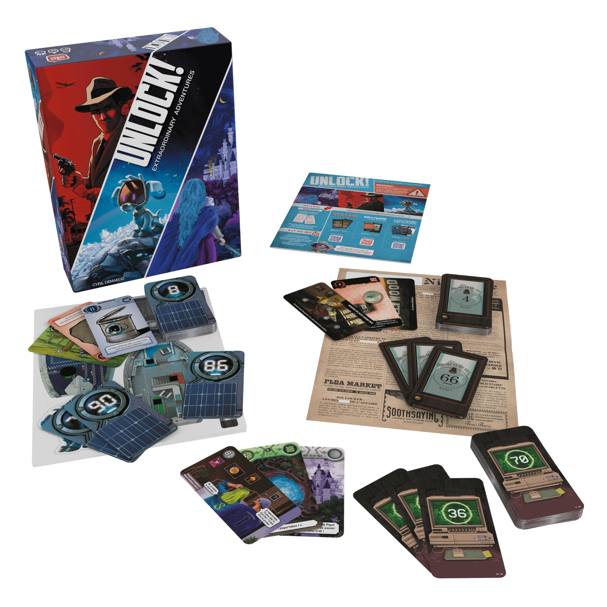 Space Cowboys Unlock! Extraordinary Adventures Card Game - Escape Room-Inspired Cooperative Adventure, Fun Family Game for Kids and Adults, Ages 10+, 1-6 Players, 1 Hour Playtime, Made