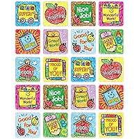 Carson Dellosa 120-Piece School Days Kid-Drawn Stickers for Kids Classroom Pack, Elementary Classroom Stickers, Perfect for Incentive Charts, Reward Stickers and More (6 Sheets)