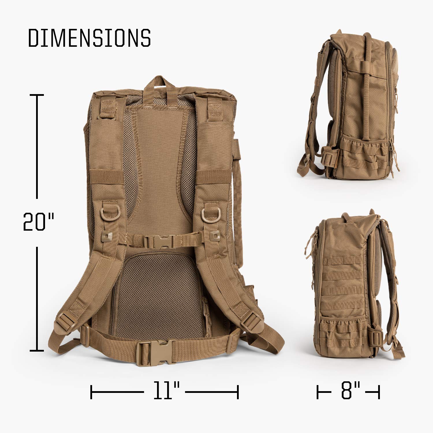 TBG - Mens Tactical Diaper Bag Backpack w/Built-in Changing Mat, Stroller Strap