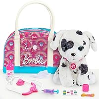 Barbie Hug & Kiss Pet 9-Piece Doctor Set with Dalmatian Puppy, Lights and Sounds, Pretend Play, Kids Toys for Ages 3 Up by Just Play