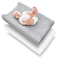 Cute Castle Changing Pad Cover - Ultra Soft Bean Dot Plush Changing Table Covers Breathable Baby Changing Pad Table Sheets for Boy and Girl (2 Pack White and Grey)