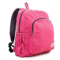 Organic Hemp Backpack Bag - Eco Friendly Durable Rustic Travel Hiking Friendly Lightweight Causal Bag by Freakmandu - Pink