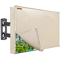 Outdoor TV Cover 70-75 inch, IC ICLOVER 600D Heavy Duty 4 Season Weatherproof TV Protector with Waterproof Zipper & Bottom Cover & Remote Control Pocket, Television Cover for Outside Flat Screen TV,