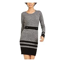 Womens Striped Midi Sweaterdress