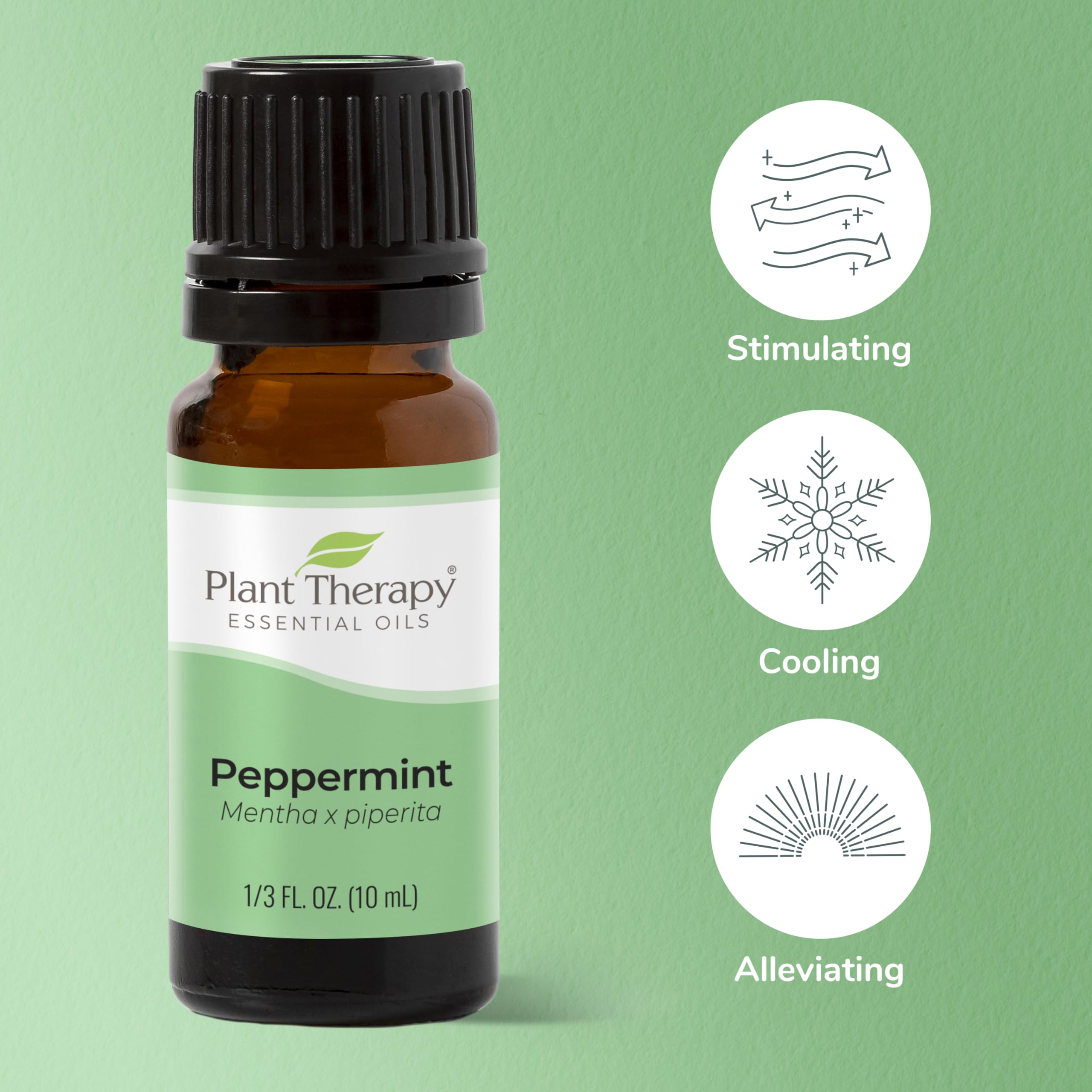 Plant Therapy Peppermint Essential Oil 100% Pure, Undiluted, Natural Aromatherapy, Therapeutic Grade 10 mL (1/3 oz)