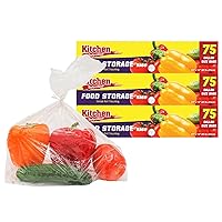 PARTY BARGAINS 1 Gallon Size Food Storage Bags with Twist-Ties. [225 Bags] (3 Boxes of 75 Bags Each) 11 x 13 inches. Easy & Convenient for Kitchen, Office, Commercial, & Home use