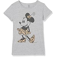 Disney Little, Big Minnie Leopard Mouse Girls Short Sleeve Tee Shirt