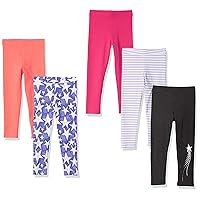 Amazon Essentials Girls and Toddlers' Leggings (Previously Spotted Zebra), Multipacks