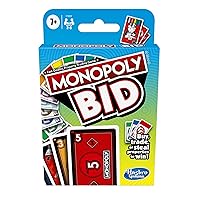 Hasbro Gaming Monopoly Bid Game,Quick-Playing Card Game for 4 Players,Game for Families and Kids Ages 7 and Up