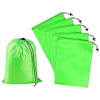 Drawstring Bag with Toggle - Nylon Cinch and Ditty Pouch (Green, 9 x 12 Inch)