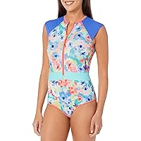 Body Glove Women's Standard Stand Up Zip Front Paddle One Piece Swimsuit with UPF 50+, Available in Sizes Xs, S, M, L, XL