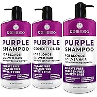 BELLISSO Purple Shampoo and Conditioner Set and Purple Shampoo