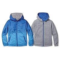 Eddie Bauer Kids Reversible Jacket - Full Zip Hooded Windbreaker, Water Repellent Jacket for Boys and Girls (XS-XL)