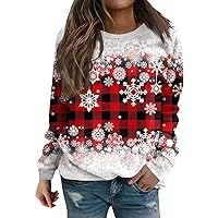 Sweatshirts For Women Long Sleeve Crew Neck Tops Xmas Casual Graphic Pullover 2023 Fashion Daily Clothes