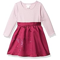 Youngland Girls' One Size Turtle Neck Ribbed Glitter Applique Mikado Dress