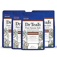 Dr Teal's Pure Epsom Salt, Nourish & Protect with Coconut Oil, 3 lbs (Pack of 4) (Packaging May Vary)