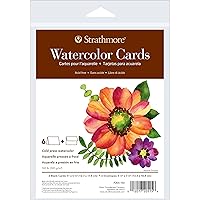 Strathmore 400 Series Watercolor Cards, Cold Press, 5x6.875 inches, 6 Pack, Envelopes Included - Custom Greeting Cards for Weddings, Events, Birthdays