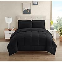 Sweet Home Collection College Bedding Set, 5 Piece Twin XL Comforter Set with 2 Pillowcases, Black