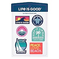 Life is Good. Six-Pack Stickers, Beach Pack