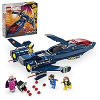 Marvel X-Men X-Jet Toy Plane Model Building Kit, Disney Plus Inspired X-Men Building Toy for Kids with 4 Marvel Minifigures, Gift for Marvel Fans, Boys and Girls Ages 8 and Up, 76281