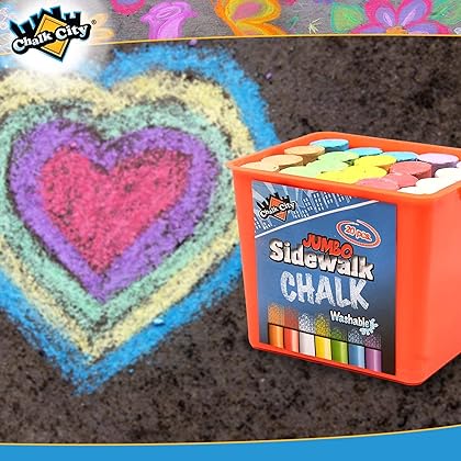 Chalk City Sidewalk Chalk, Jumbo Chalk, Non-Toxic, Washable, Art Set (20-Count)
