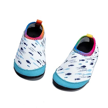Panda Software Baby Boys Girls Water Shoes Infant Barefoot Quick -Dry Anti- Slip Aqua Sock for Beach Swim Pool Small fish/24-28 Months Infant