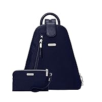 Baggallini womens Metro Backpack With Rfid Phone Wristlet Handbags, Blue, One Size US
